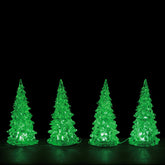 Lemax Accessory Lemax Crystal Lighted Tree, 3 Colour Changeable, Small, Set of 4, Accessory B/O(4.5V)
